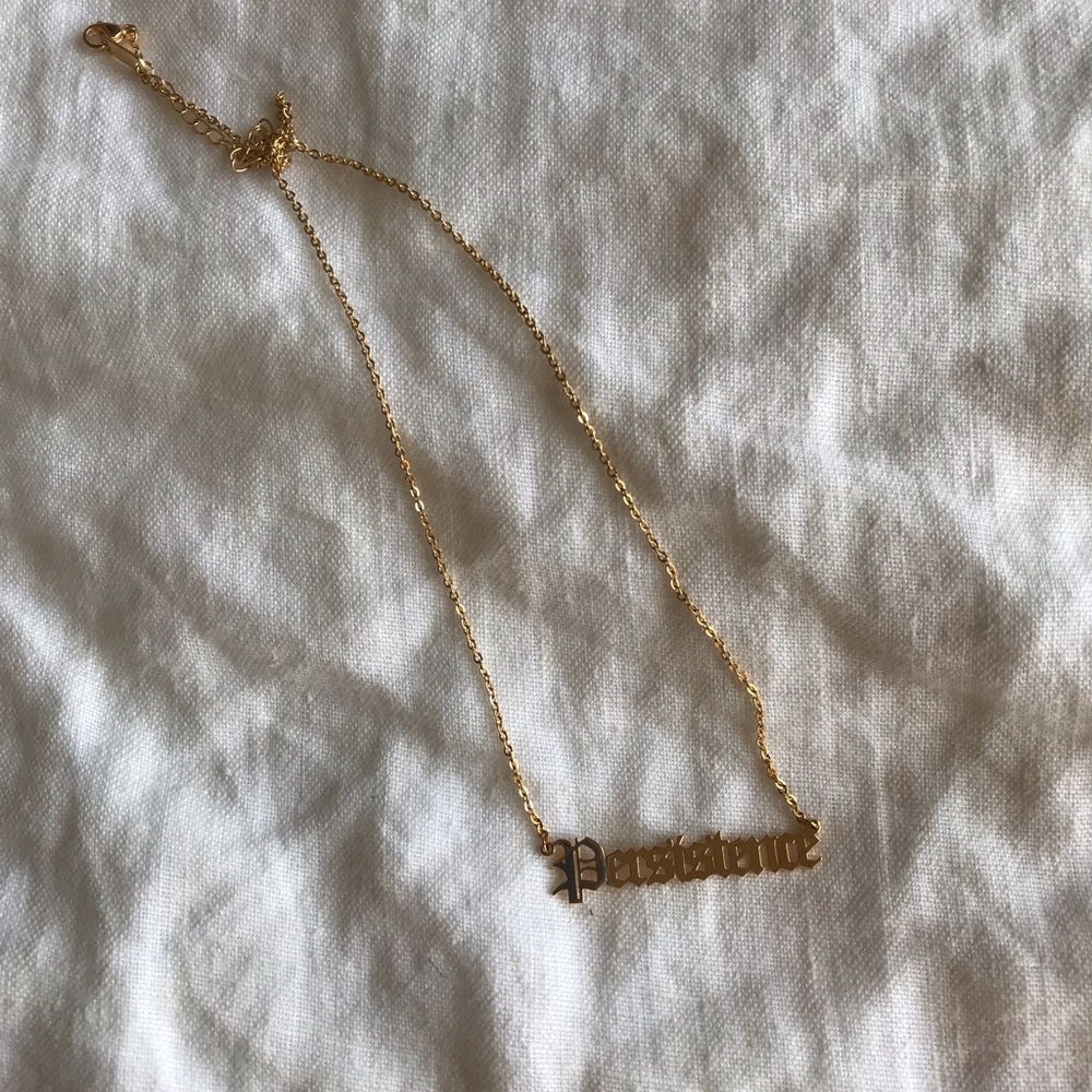“Persistence” old English necklace